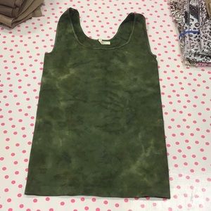 Skinnytees tie dye tank, one size, green tie dye